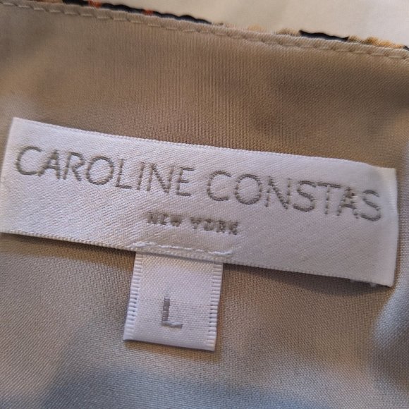 CAROLINE COSTAS Olena Silk Leopard Print Balloon Sleeve Mini Dress Large - Picture 8 of 8